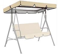 Cubierta de Toldo para Columpio, Cubierta Oxford 420D, Resistente al Invierno, Resistente a Desgarros, Funda Protectora para Silla de Columpio de Exterior de 2-3 Plazas(Beige,56x47x7in/142x120x18cm)