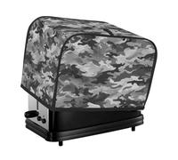 Cubierta de tostadora con patrón de camuflaje gris para 4 rebanadas, para máquina de pan, pequeños electrodomésticos de cocina