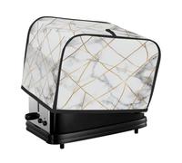 Cubierta de tostadora con textura de mármol con líneas doradas, cubierta antipolvo para máquina de pan, pequeños electrodomésticos de cocina