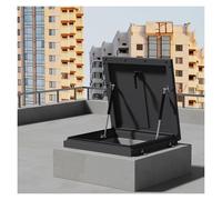 Cubierta de Tragaluz Sellada, Ventana del sótano Puerta de seguridad para tejados comerciales Con varilla de soporte hidráulica Manilla tipo interruptor(65x65-70x70-76x76 cm)
