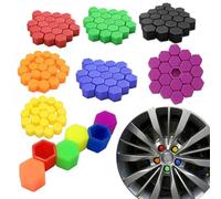 Cubierta de tuerca de rueda de 19 mm de diámetro, estilo hexagonal, protectores de plástico para pernos de cubo de coche, prevención de óxido y mejora visual (morado)