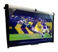 Cubierta de TV para exteriores de 70 a 75 pulgadas, con solapa frontal, resistente a la intemperie, protección impermeable, interior suave, con cubierta inferior + limpiador de pantalla y paño de