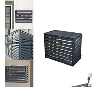 Cubierta de unidad de aire acondicionado para exteriores y valla de bomba de calor, 100 x 70 x 50 cm, cubierta de aluminio para aire acondicionado con estante multifuncional para plantas y estante