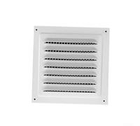 Cubierta de ventana de ventilación de acero inoxidable, rejilla impermeable con pantalla de malla para baño, cocina, oficina, 150 x 150 mm, color blanco (150 x 150 mm)