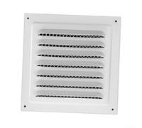Cubierta de ventana de ventilación de acero inoxidable, rejilla impermeable con pantalla de malla para baño, cocina, oficina, 150 x 150 mm, color blanco (200 x 200 mm)