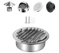 Cubierta de Ventilación Acero Inoxidable 304 Rejilla de Ventilacións 100mm 150mm 160mm 200mm Ventilador Extractor Baño Extractor Campana Cocina(Flat Silver,150mm)