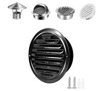 Cubierta de Ventilación Acero Inoxidable 304 Rejilla de Ventilacións 100mm 150mm 160mm 200mm Ventilador Extractor Baño Extractor Campana Cocina(Black paint cover,120mm)