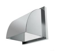 Cubierta de ventilación cuadrada, acero inoxidable 304, campana de escape de cocina, diseño resistente al viento, protección al aire libre, accesorios de construcción de viviendas (8 pulgadas)