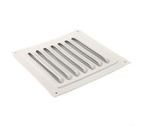 Cubierta de ventilación cuadrada de aleación de aluminio con rejilla de malla de nailon para rejillas de ventilación de pared o techo, 100 x 100 mm a 400 x 400 mm, color blanco, resistente al óxido