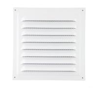 Cubierta de ventilación de acero inoxidable con protección contra insectos, rejilla de 200 x 200 mm para flujo de aire limpio en aplicaciones HVAC (1 unidad, blanco)
