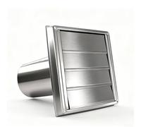 Cubierta de ventilación de acero inoxidable, tapa de escape para secadora al aire libre, tubo desmontable para cocina y baño, kit de conductos de 4 a 6 pulgadas (6 pulgadas 150 mm)