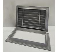 Cubierta de ventilación de Aluminio Gris de Doble Cara de 22" x 10" para ático. Panel de ventilación con Rejilla Interior para un Flujo de Aire óptimo. Solución de ventilación Duradera para