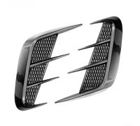 Cubierta de ventilación de flujo de aire para parachoques delantero hecha de ABS y goma flexible de estilo de fibra de carbono para ajuste (color negro brillante)