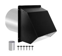 Cubierta de ventilación de la secadora exterior - Cubierta de ventilación de secador de pared exterior de metal de 6 pulgadas/8 pulgadas con pantalla y amortiguador | Suministros de edificios de aire