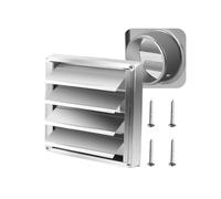 Cubierta de ventilación de pared acero inoxidable 4/5/6 pulgadas - Rejilla con solapa por gravedad y mosquitera - Campana de ventilación exterior for cocina, secadora, baño(5 in)