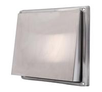 Cubierta de ventilación de pared exterior de acero inoxidable, 100 mm, cuadrada, resistente al viento, con solapa de gravedad, cubierta de ventilación de escape para baño, cocina,