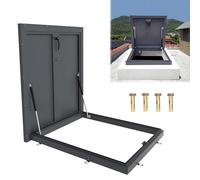 Cubierta de ventilación de techo de acero recubierto de zinc, 23 x 32 pulgadas, acceso de ventilación de montaje en F con mango y sello de goma para almacén, ático, sótano y uso industrial