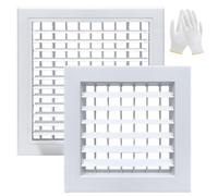 Cubierta de Ventilación para Pared o Techo HVAC Premium Rejilla de Aire de Retorno Pared Lateral y Techo Difusor de Cubierta de Conducto de Ventilación HVAC Blanca Negro(White,15cm x 15cm/6in x 6in)