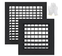 Cubierta de Ventilación para Pared o Techo HVAC Premium Rejilla de Aire de Retorno Pared Lateral y Techo Difusor de Cubierta de Conducto de Ventilación HVAC Blanca Negro(Negro,30cm x 30cm/12in x 12in)