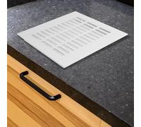 Cubierta de ventilación rectangular para armario, zapatero, armario, rejilla de ventilación de aleación de aluminio con diseño de persiana, 200 x 200 mm, 200 x 2 (negro, 200 x 250 mm)