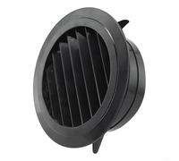 Cubierta de ventilación redonda ABS negra para montaje en techo y pared, difusor de ventilación desmontable con rejilla ajustable para salida de conducto HVAC, flujo de aire de plástico (150 mm)