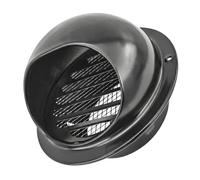 Cubierta De Ventilación Redonda Acero Inoxidable Negro Campana Extractora Exterior Rejilla Pared Con Malla Fina Y Persianas Para Baño Cocina Secadora Techo Resistente Al Clima(130mm)