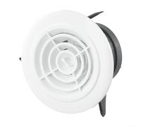 Cubierta de ventilación redonda ajustable para pared, rejilla de ventilación interior, difusor de escape con botón de control giratorio para baño, oficina, 75-200 mm, ABS blanco (75 mm)