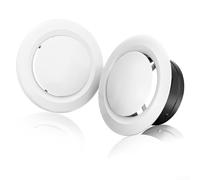 Cubierta de ventilación redonda ajustable para techo o pared, difusor de plástico ABS para ventilador extractor de baño, cocina, disco giratorio de bajo ruido, blanco Ø75 mm, Ø100 mm, Ø125 mm (ø100 mm