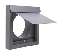 Cubierta de ventilación redonda de 4 pulgadas, rejilla de ventilación de gravedad externa para secadora, brida de protección contra la lluvia y el viento, color gris, 100 mm