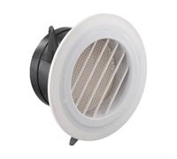 Cubierta de ventilación redonda de ABS con pantalla de malla, rejilla de aire de pared o techo para tuberías de 75-200 mm, baño y ático (100 mm)