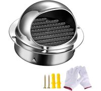 cubierta de ventilación redonda de acero inoxidabl 304 Stainless Steel Round Wall Vent Outlet With Mesh 2-11.8in Weatherproof(11.8in/300mm)