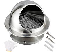 Cubierta de Ventilación Redonda de Acero Inoxidable, Rejilla de Ventilación Integrada Ø50 80 100 160 180 200mm Salida De Aire para Uso Interior Exterior Cocinas Baños Aseos Garajes(130mm/5.12in)