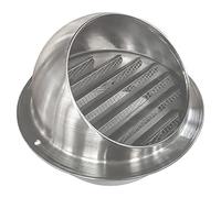 Cubierta de ventilación, Tapa de ventilación externa for secadora pared, redonda, plateada, acero inoxidable, en varios tamaños(7.1in/180mm)