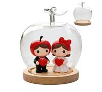 Cubierta De Vidrio En Forma De Manzana Garneck - Cúpula Creativa En Forma De Manzana | Protector De Vidrio Para Protección Contra Polvo, Manualidades, Figuras De Arcilla Y Exhibición De Flores Decorat