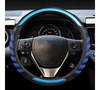 Cubierta De Volante Cuero Antideslizante para Interior Coche Accesorios para Automóvil para Toyota E'Z para RAV4 2013 2014 2015-2019(BLU)