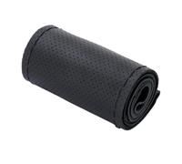 Cubierta de volante de cuero para auto, cosida a mano con aguja e hilo, antideslizante, universal, protector de volante, accesorio de interior de auto con agujeros, adecuada para volantes con un