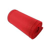 Cubierta de volante de cuero para camiones, con costura manual, antideslizante, universal, protector de volante, accesorio de interior para automóvil con agujeros, adecuada para volantes de 45 cm de