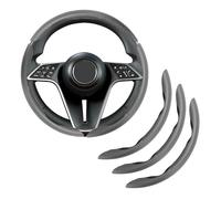 Cubierta de volante de fibra de carbono de 3 piezas de 38 cm, universal, con segmentos, antideslizante, transpirable, protección para el volante del coche, accesorio para el interior del automóvil