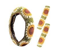 Cubierta de volante de ganchillo - Cubiertas de dirección hechas a mano | Estética Decoración Suave Accesorios para Coche Portátil Para Hombres Mujeres Amigos de la Familia Colegas