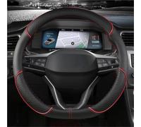 Cubierta de Volante Funda Volante Coche Piel Sintética Antideslizante para Seat para Ibiza 6L 6J 6P 6F KJ1 FR Cubre Volante Auto(D Shape Red)