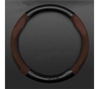 Cubierta de Volante Funda Volante para Hyundai para Casper Piel Fibra Carbono Ultrafina Apta para Las 4 Estaciones Cubre Volante Auto(A-Brown-Round)