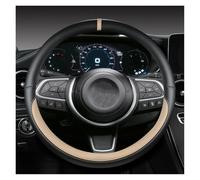 Cubierta de Volante para Fiat para Tipo para Fullback para Strada para Toro Funda para Volante Coche De Cuero De Microfibra De 38 Cm Accesorios para Automóviles Funda Volante Coche(Beige O)