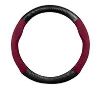 Cubierta de Volante para Seat para Ateca para FR para Formentor Funda para Volante De Coche De 38 Cm De Piel De Vacuno Tipo D Funda Volante Coche(O Fiber Red)