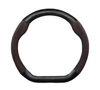 Cubierta de Volante para Seat para Ateca para FR para Formentor Funda para Volante De Coche De 38 Cm De Piel De Vacuno Tipo D Funda Volante Coche(Dfiber Brown)