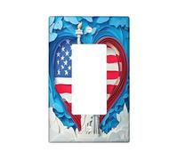 Cubierta decorativa 3D de la estatua de la diosa para interruptor, 1 banda, basculante individual, placa de pared del Día de la Independencia de Estados Unidos, placa frontal eléctrica del 4 de julio
