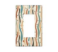 Cubierta decorativa de interruptor de línea moderna retro de 1 banda, basculante individual, placa de pared estética a rayas de los años 70, placa frontal eléctrica vintage para decoración de