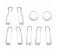 Cubierta Decorativa De Lámpara Faro Malla Rejilla Coche Para Jeep Para Wrangler JL Para Gladiator JT 2018 2019 2020 2021 2022 2023 Parrilla Delantera(Silver a set)