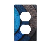 Cubierta decorativa de madera lisa pulida negra y azul, para interruptor de luz, 1 banda, placa de pared para cocina, baño, tamaño 7 x 11,4 cm