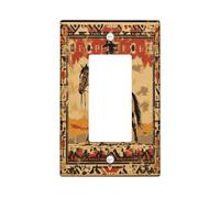 Cubierta decorativa estética para interruptor de vaquero occidental, 1 banda, basculante individual, cubierta de placa de pared retro hippie del suroeste, tamaño estándar, placa frontal eléctrica