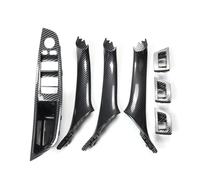 Cubierta Decorativa Panel Placa De Manija Interior Puerta Coche Fibra Para Serie 5 F10 F18 Con Volante A La Izquierda (LHD) 7 Piezas Años 2010 A 2016 Funda Decoración Panel(Carbon fiber pattern)